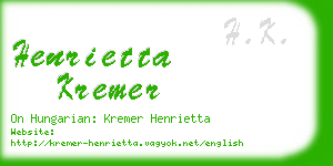 henrietta kremer business card